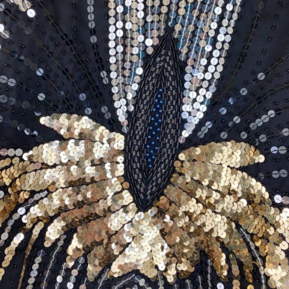 Vintage Handmade Sequin Beaded Butterfly Top M - Picture 4 of 6